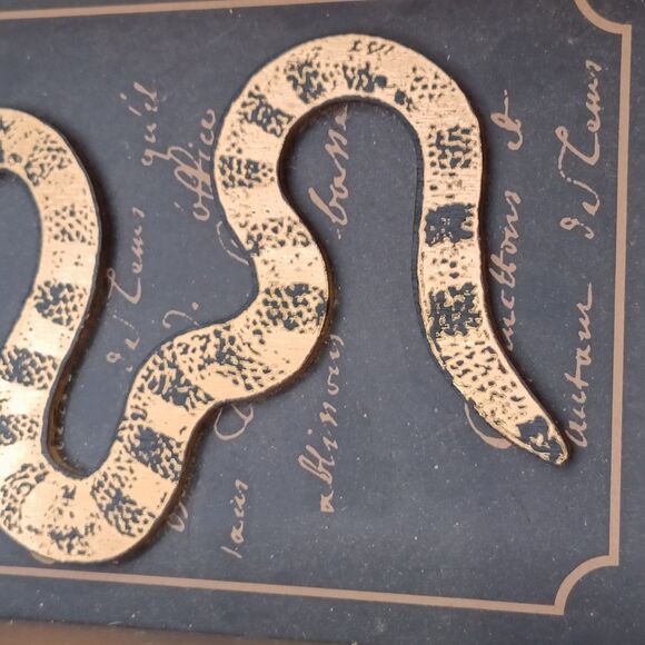 7"x4.5"x1" Snake Shadow Box Wall/Tabletop Décor – Gold Frame, Ashland - Picture 2 of 7